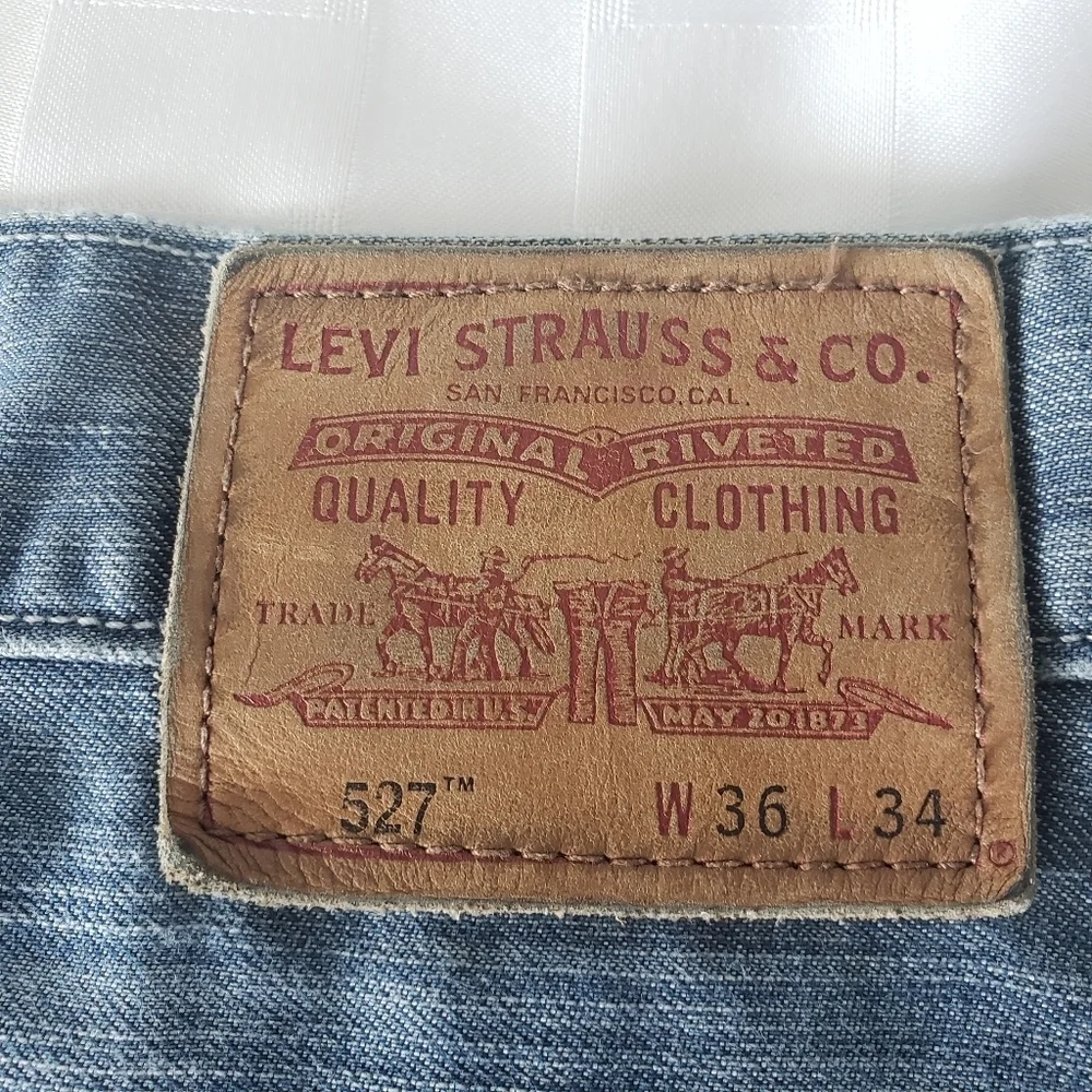 Levi Strauss 527 Stone Wash Zipper Pockets Straight Leg Men's Jeans Size 36x34